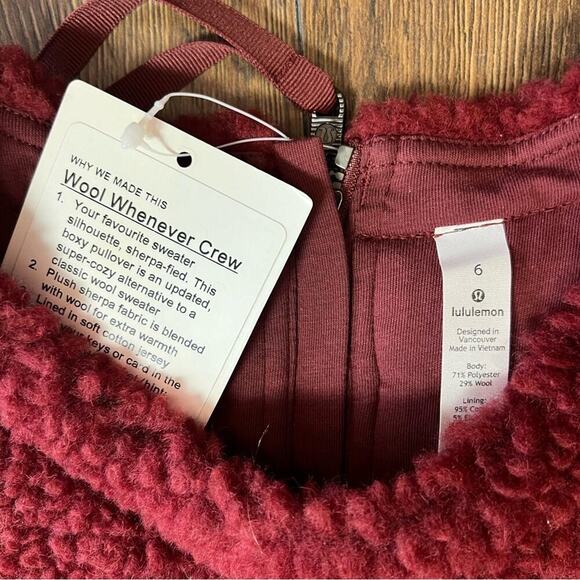 🆕 Lululemon Wool Whenever Crew Savannah SZ 6 - Picture 5 of 8